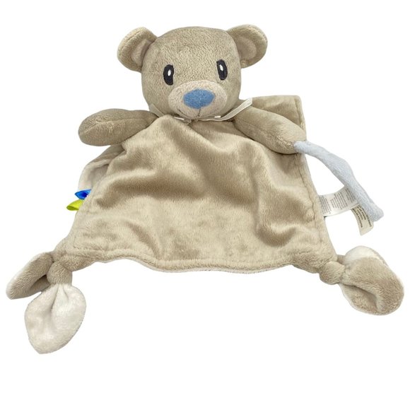 HB Beige/Ivory Brown Bear Security Blanket Baby Lovey Lovie Soother Comfort - Picture 3 of 5
